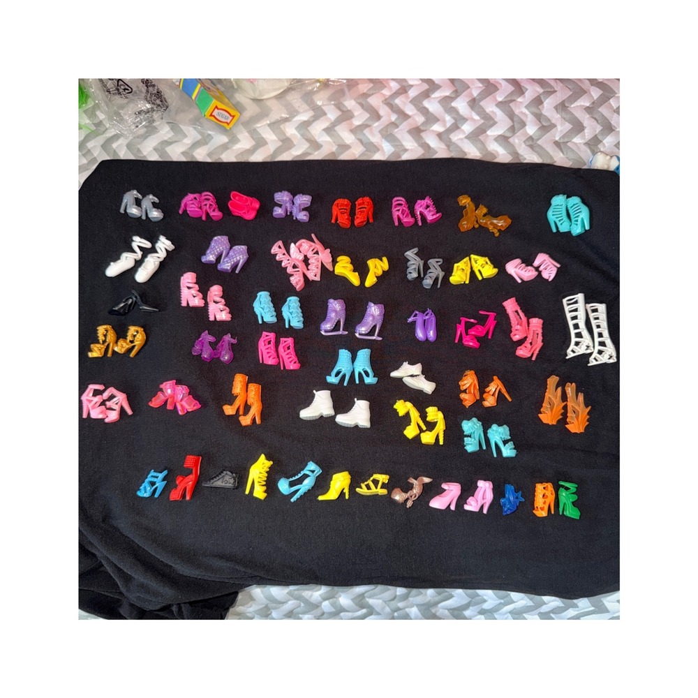 Fashion Doll Barbie Type Doll Shoes Lot Heels Boots Sneakers Sandals Multi-Color